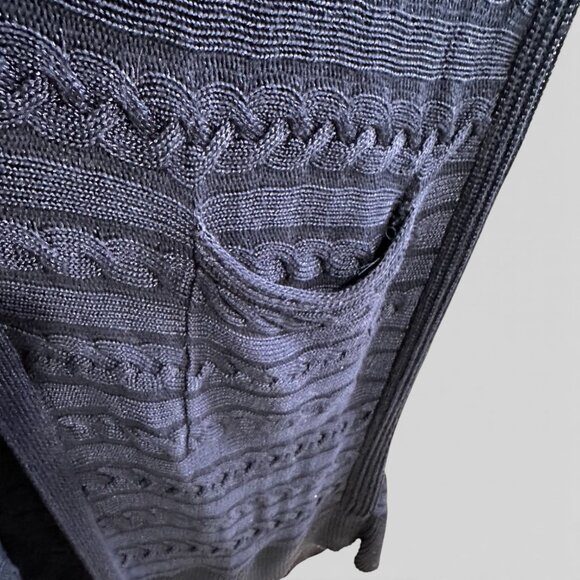 Lauren Ralph Lauren Women's Navy Blue Cable Knit Duster Sweater Cardigan 1X - Picture 5 of 7
